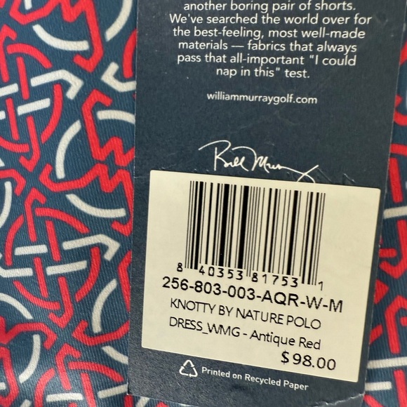 William Murray Polo Dress Short Sleeve Golf Stretch Pockets Medium NEW 1375 - Picture 3 of 7